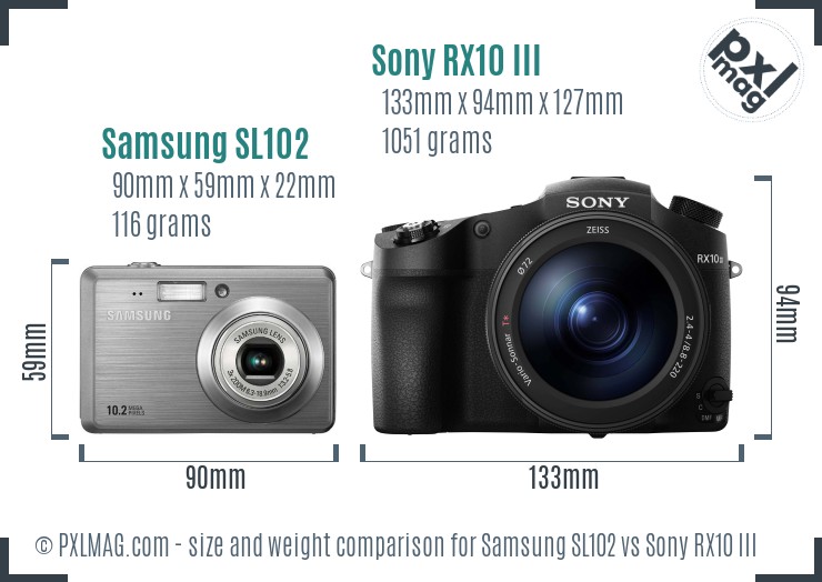 Samsung SL102 vs Sony RX10 III size comparison Samsung SL102 vs Sony RX10 III size comparison