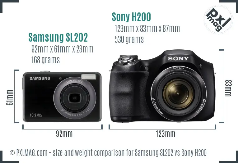 Samsung SL202 vs Sony H200 size comparison Samsung SL202 vs Sony H200 size comparison