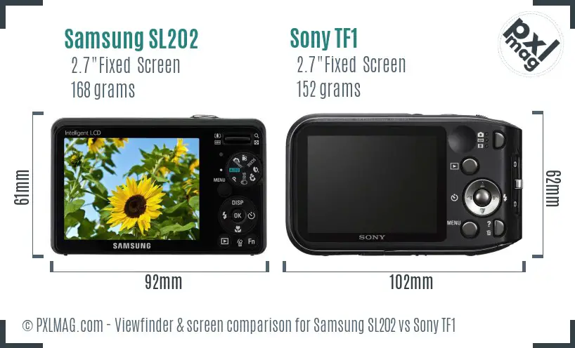 Samsung SL202 vs Sony TF1 Screen and Viewfinder comparison Samsung SL202 vs Sony TF1 Screen and Viewfinder comparison