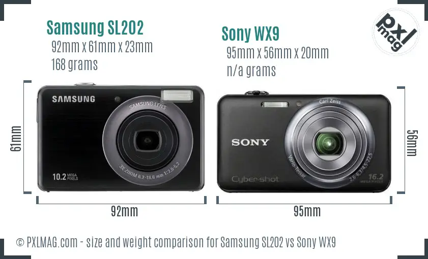 Samsung SL202 vs Sony WX9 size comparison Samsung SL202 vs Sony WX9 size comparison