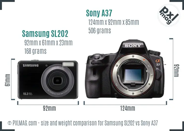 Samsung SL202 vs Sony A37 size comparison Samsung SL202 vs Sony A37 size comparison