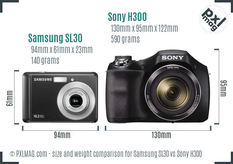 Samsung SL30 vs Sony H300 size comparison Samsung SL30 vs Sony H300 size comparison