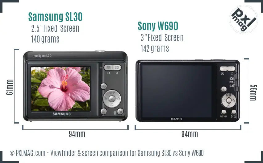 Samsung SL30 vs Sony W690 Screen and Viewfinder comparison Samsung SL30 vs Sony W690 Screen and Viewfinder comparison