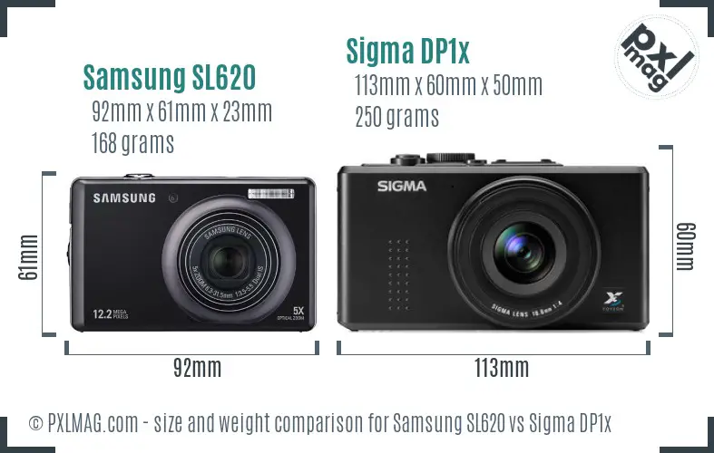 Samsung SL620 vs Sigma DP1x size comparison