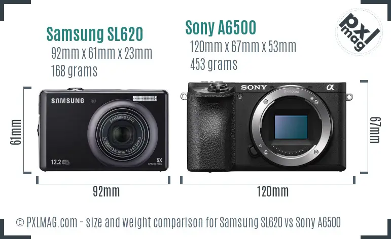 Samsung SL620 vs Sony A6500 size comparison Samsung SL620 vs Sony A6500 size comparison