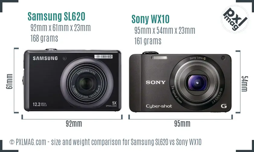 Samsung SL620 vs Sony WX10 size comparison Samsung SL620 vs Sony WX10 size comparison