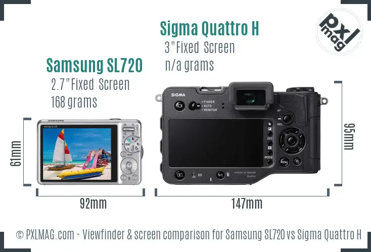 Samsung SL720 vs Sigma Quattro H Screen and Viewfinder comparison Samsung SL720 vs Sigma Quattro H Screen and Viewfinder comparison