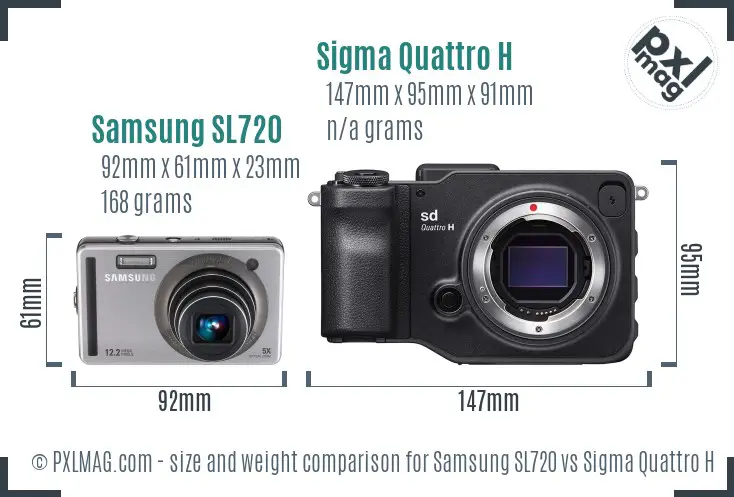 Samsung SL720 vs Sigma Quattro H size comparison Samsung SL720 vs Sigma Quattro H size comparison