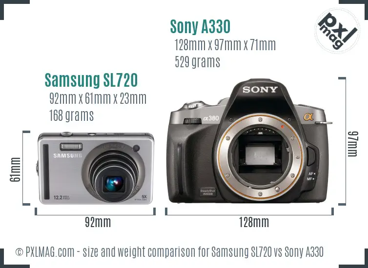 Samsung SL720 vs Sony A330 size comparison Samsung SL720 vs Sony A330 size comparison