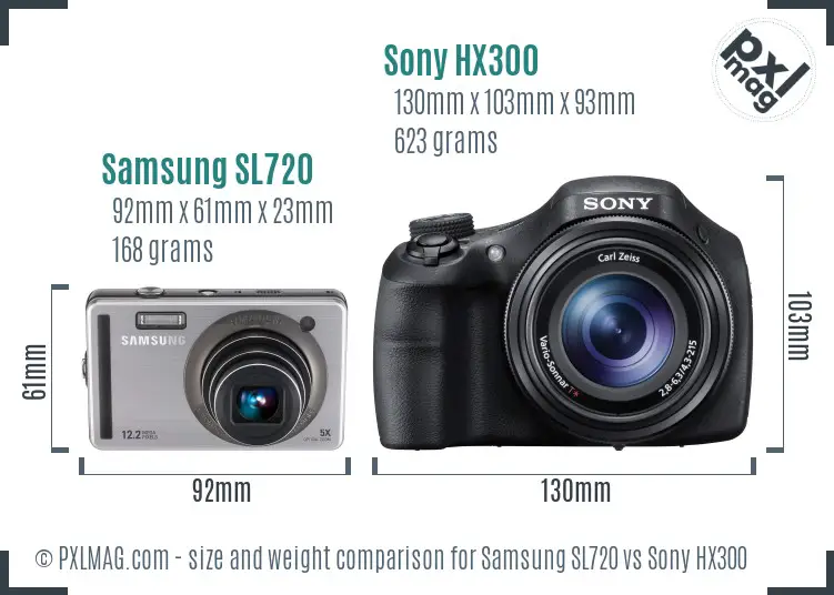 Samsung SL720 vs Sony HX300 size comparison Samsung SL720 vs Sony HX300 size comparison
