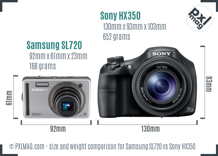 Samsung SL720 vs Sony HX350 size comparison Samsung SL720 vs Sony HX350 size comparison