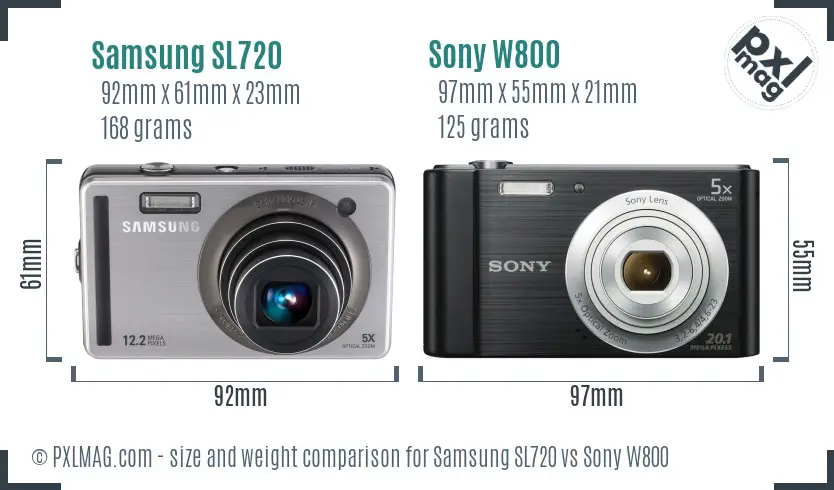 Samsung SL720 vs Sony W800 size comparison Samsung SL720 vs Sony W800 size comparison