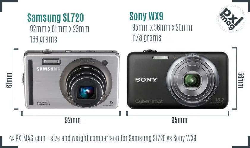Samsung SL720 vs Sony WX9 size comparison Samsung SL720 vs Sony WX9 size comparison