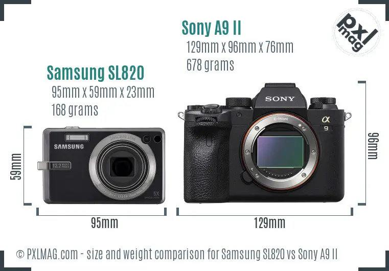 Samsung SL820 vs Sony A9 II size comparison Samsung SL820 vs Sony A9 II size comparison
