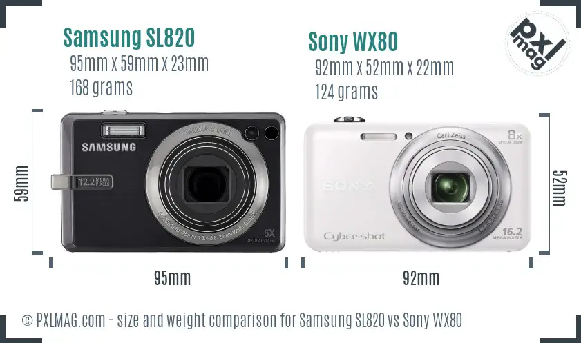 Samsung SL820 vs Sony WX80 size comparison Samsung SL820 vs Sony WX80 size comparison