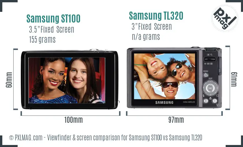 Samsung ST100 vs Samsung TL320 Screen and Viewfinder comparison Samsung ST100 vs Samsung TL320 Screen and Viewfinder comparison