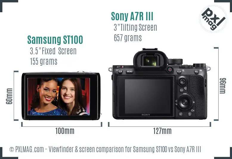 Samsung ST100 vs Sony A7R III Screen and Viewfinder comparison Samsung ST100 vs Sony A7R III Screen and Viewfinder comparison