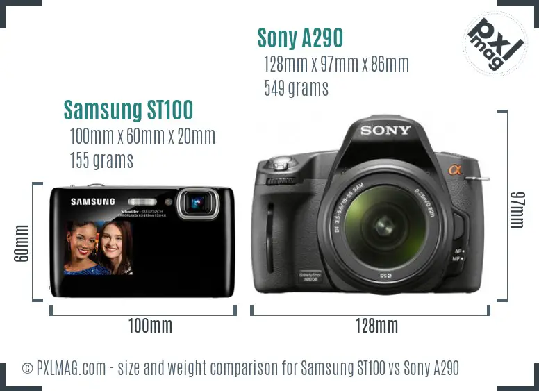Samsung ST100 vs Sony A290 size comparison Samsung ST100 vs Sony A290 size comparison