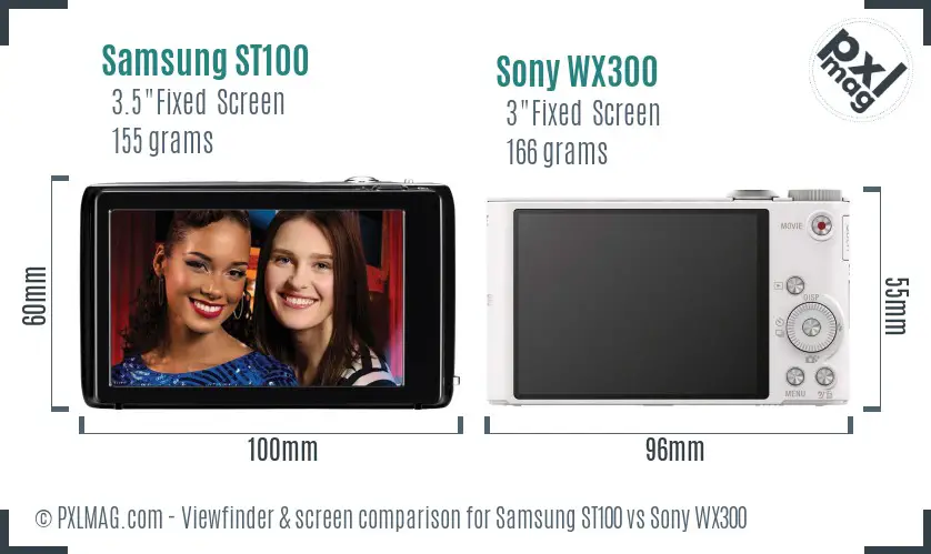 Samsung ST100 vs Sony WX300 Screen and Viewfinder comparison Samsung ST100 vs Sony WX300 Screen and Viewfinder comparison