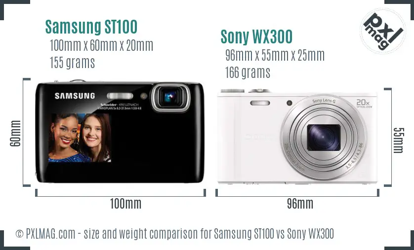 Samsung ST100 vs Sony WX300 size comparison Samsung ST100 vs Sony WX300 size comparison