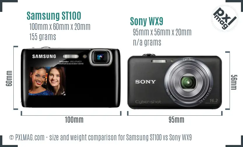 Samsung ST100 vs Sony WX9 size comparison Samsung ST100 vs Sony WX9 size comparison