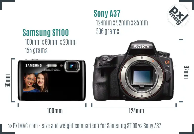 Samsung ST100 vs Sony A37 size comparison