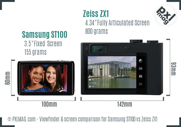 Samsung ST100 vs Zeiss ZX1 Screen and Viewfinder comparison Samsung ST100 vs Zeiss ZX1 Screen and Viewfinder comparison