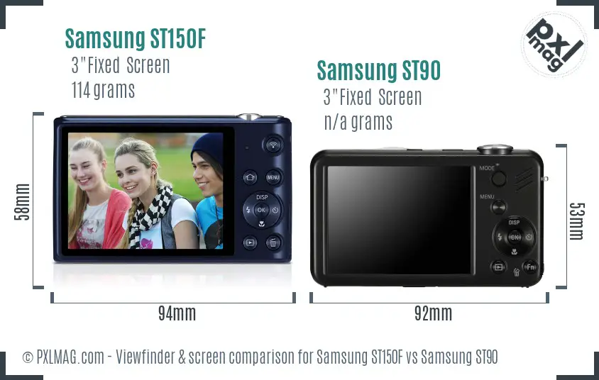 Samsung ST150F vs Samsung ST90 Screen and Viewfinder comparison