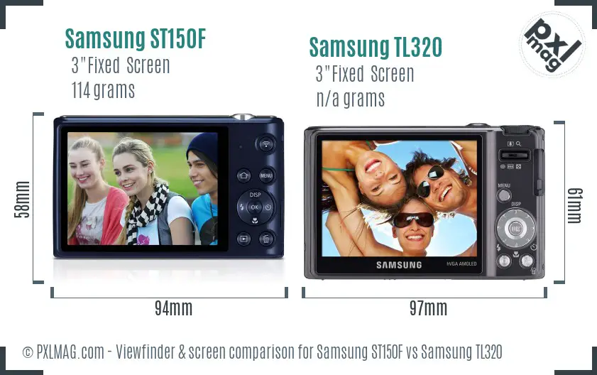 Samsung ST150F vs Samsung TL320 Screen and Viewfinder comparison