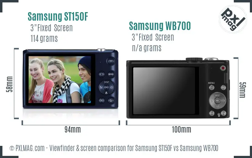 Samsung ST150F vs Samsung WB700 Screen and Viewfinder comparison