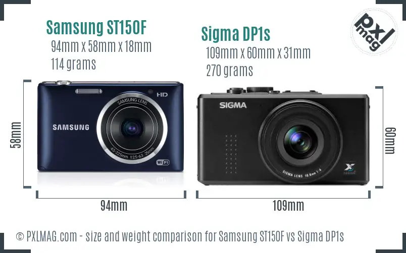 Samsung ST150F vs Sigma DP1s size comparison