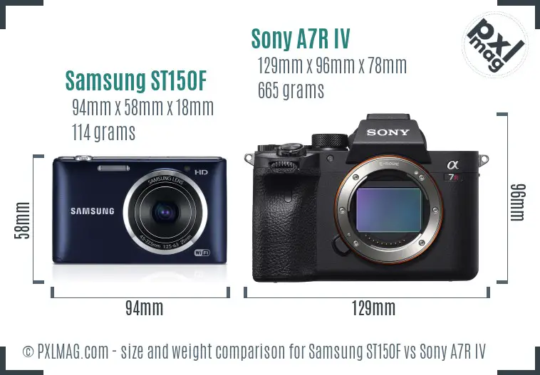 Samsung ST150F vs Sony A7R IV size comparison