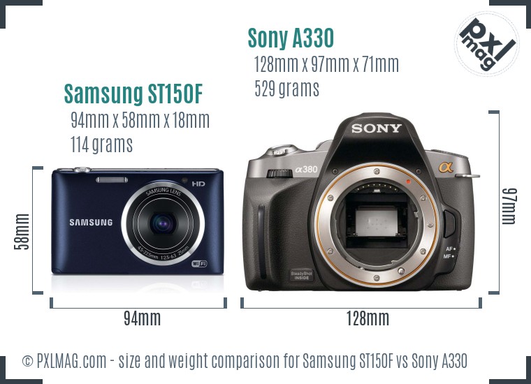 Samsung ST150F vs Sony A330 size comparison Samsung ST150F vs Sony A330 size comparison