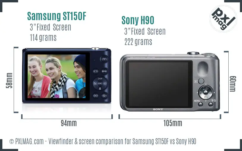 Samsung ST150F vs Sony H90 Screen and Viewfinder comparison Samsung ST150F vs Sony H90 Screen and Viewfinder comparison