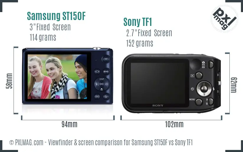 Samsung ST150F vs Sony TF1 Screen and Viewfinder comparison