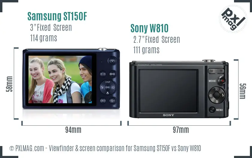 Samsung ST150F vs Sony W810 Screen and Viewfinder comparison Samsung ST150F vs Sony W810 Screen and Viewfinder comparison