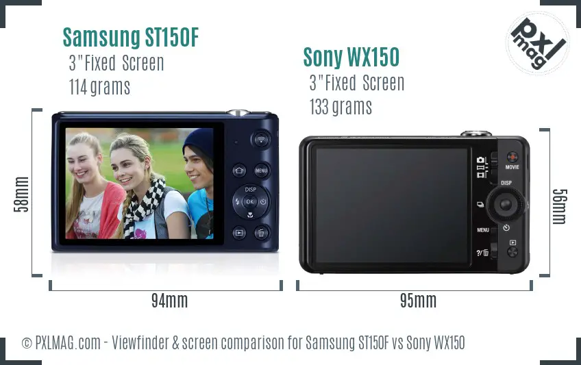 Samsung ST150F vs Sony WX150 Screen and Viewfinder comparison Samsung ST150F vs Sony WX150 Screen and Viewfinder comparison