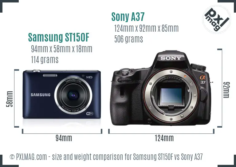 Samsung ST150F vs Sony A37 size comparison Samsung ST150F vs Sony A37 size comparison