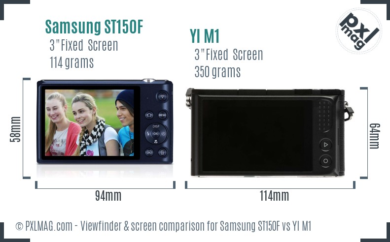 Samsung ST150F vs YI M1 Screen and Viewfinder comparison
