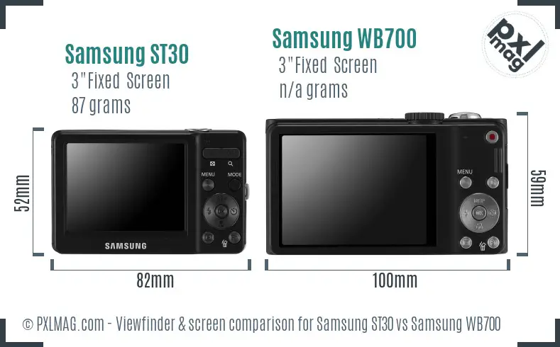 Samsung ST30 vs Samsung WB700 Screen and Viewfinder comparison