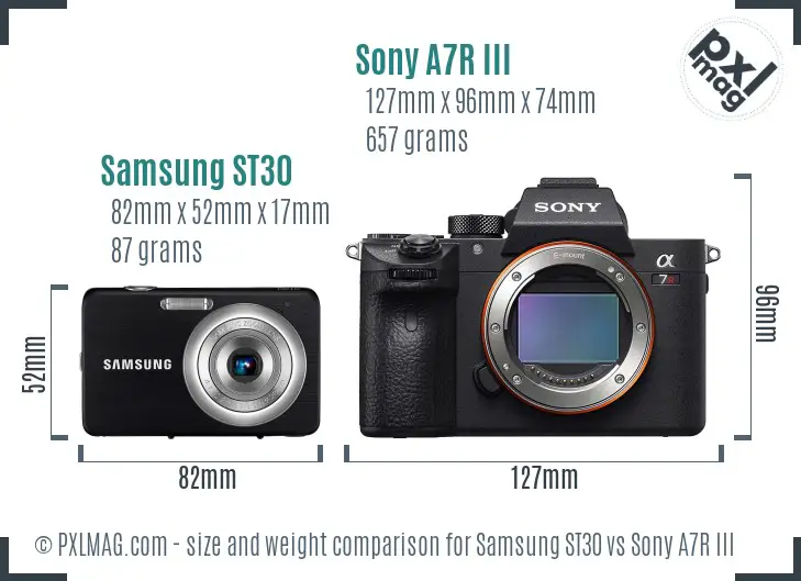 Samsung ST30 vs Sony A7R III size comparison Samsung ST30 vs Sony A7R III size comparison