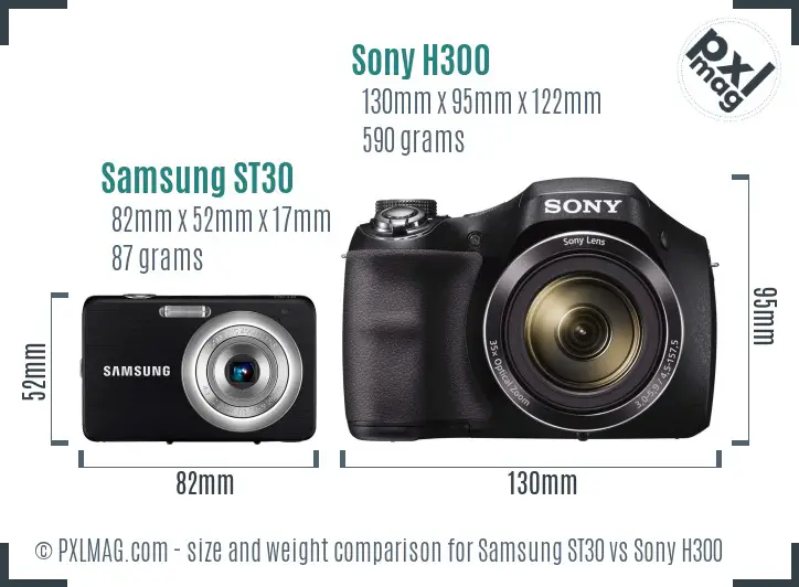 Samsung ST30 vs Sony H300 size comparison