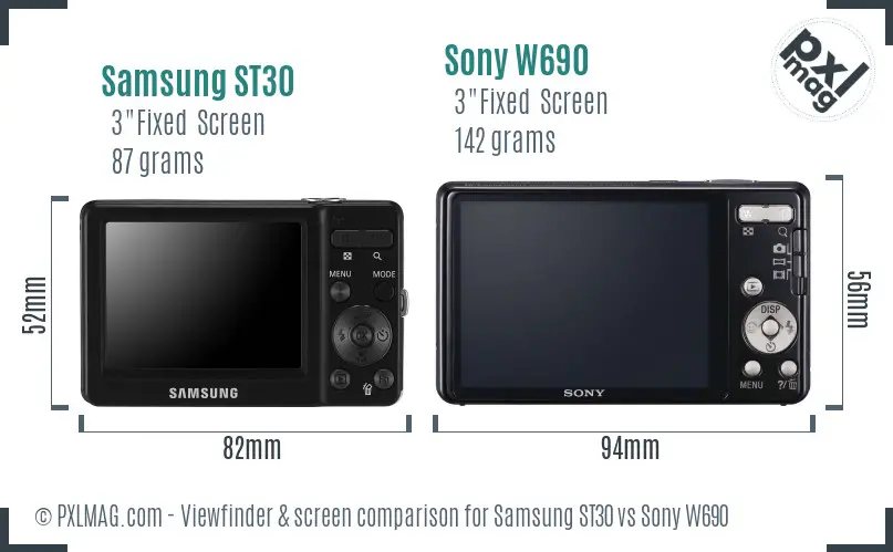 Samsung ST30 vs Sony W690 Screen and Viewfinder comparison Samsung ST30 vs Sony W690 Screen and Viewfinder comparison