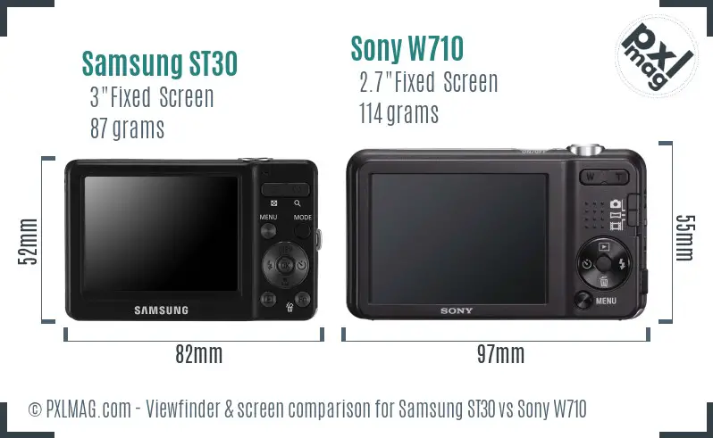 Samsung ST30 vs Sony W710 Screen and Viewfinder comparison Samsung ST30 vs Sony W710 Screen and Viewfinder comparison