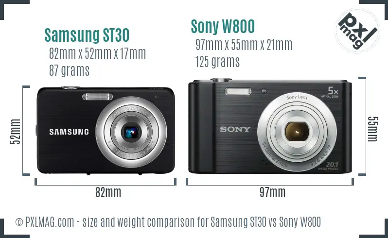 Samsung ST30 vs Sony W800 size comparison Samsung ST30 vs Sony W800 size comparison