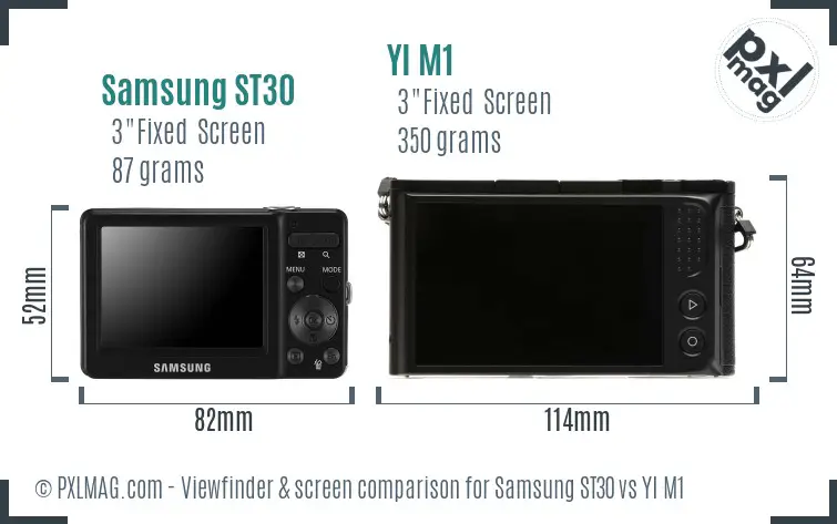 Samsung ST30 vs YI M1 Screen and Viewfinder comparison