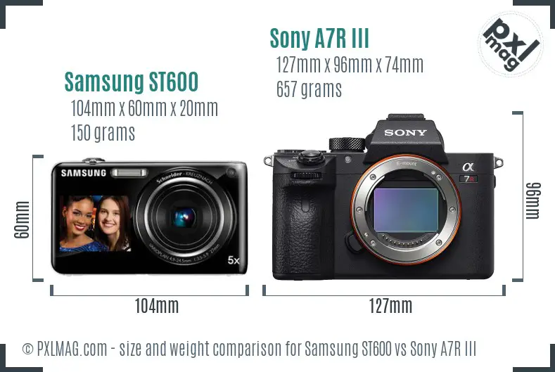 Samsung ST600 vs Sony A7R III size comparison Samsung ST600 vs Sony A7R III size comparison