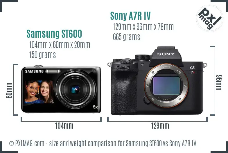 Samsung ST600 vs Sony A7R IV size comparison