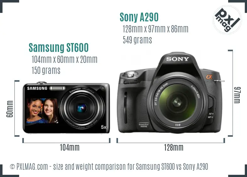 Samsung ST600 vs Sony A290 size comparison Samsung ST600 vs Sony A290 size comparison