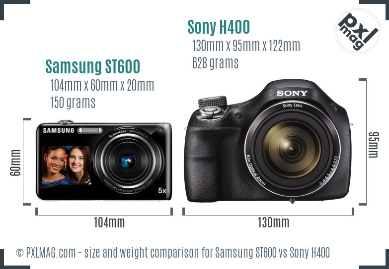 Samsung ST600 vs Sony H400 size comparison Samsung ST600 vs Sony H400 size comparison